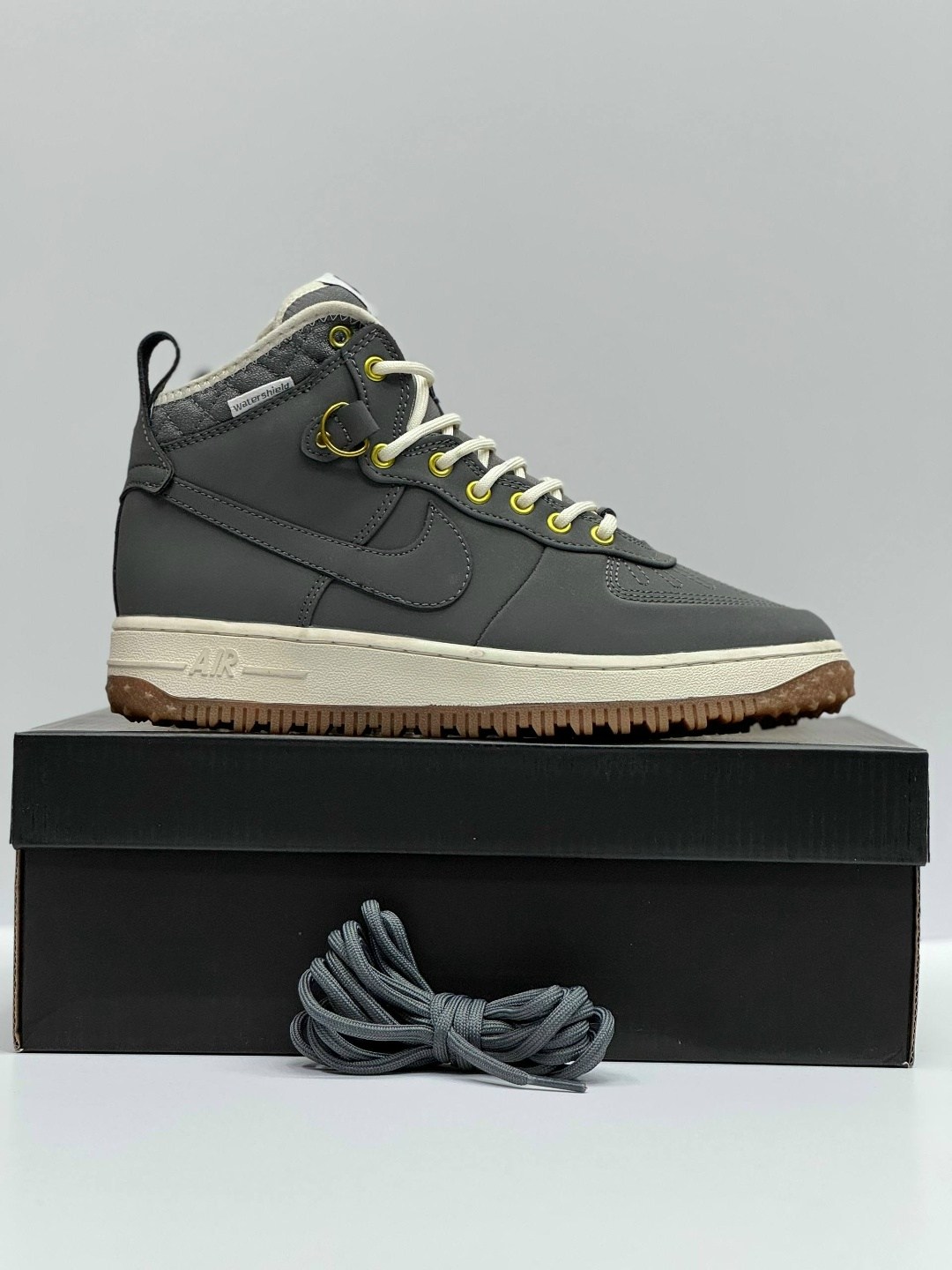 зимние кроссовки nike air force 1 duckboot,кроссовки nike air force 1 lunar duckboot thermo grey,кроссовки зимние nike air force 1,мужские зимние кроссовки nike air force 1 duckboot,кроссовки nike air
