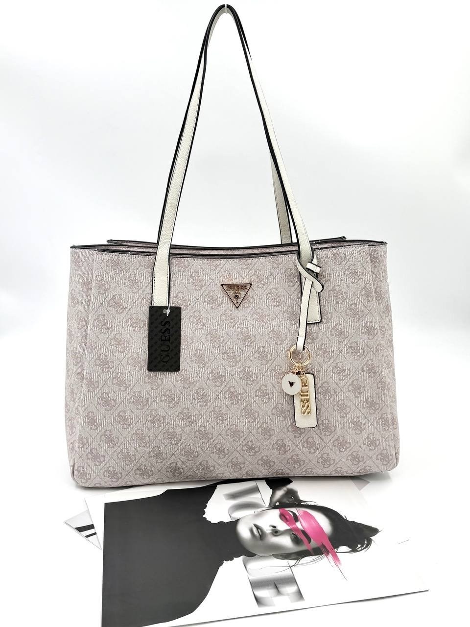 сумка женская guess hwbd7879250 молочно-белая,сумка guess,сумка женская guess,guess сумка шоппер,сумка guess бежевая
