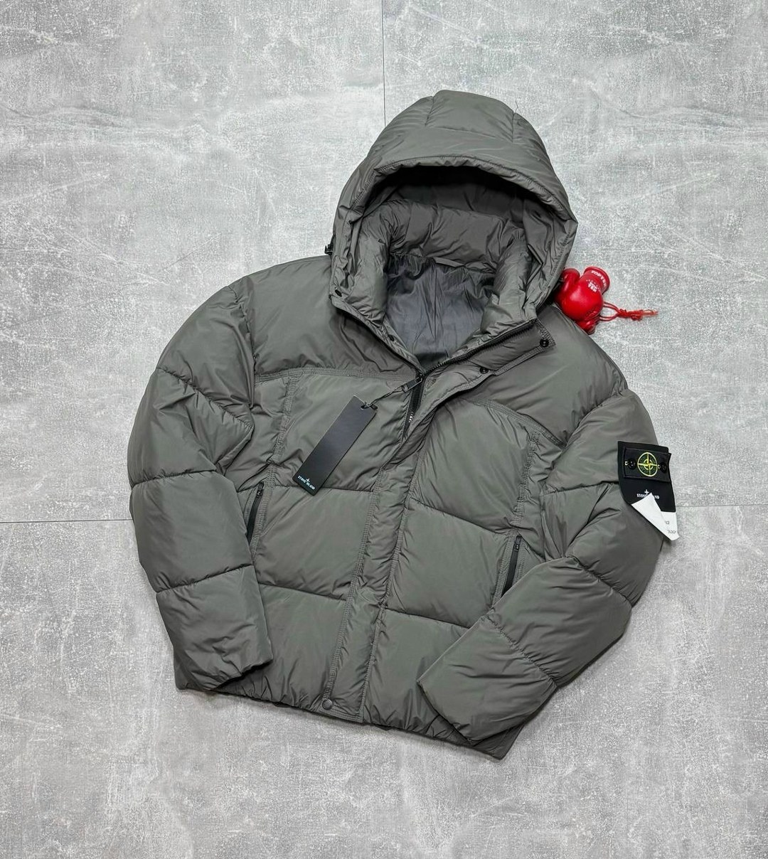 пуховик stone island,мужская куртка пуховик stone island,куртка стон айленд пуховик,пуховик stone island crinkle reps темно серый m,куртка пуховик stone island nylon metal