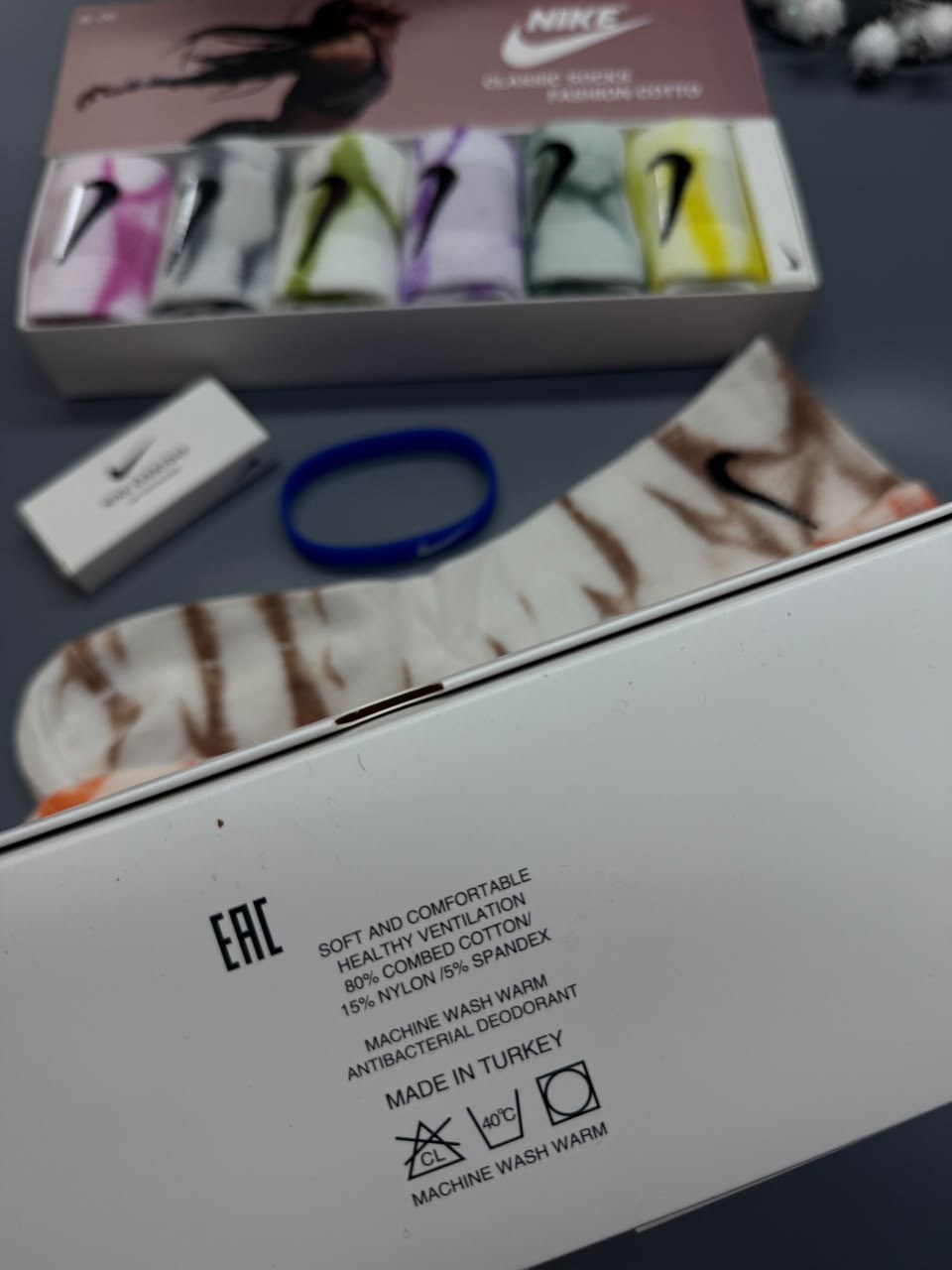комплект носков nike,носки nike разноцветные подарочный набор с духами,набор носков nike,носки nike в коробке,женские носки набор