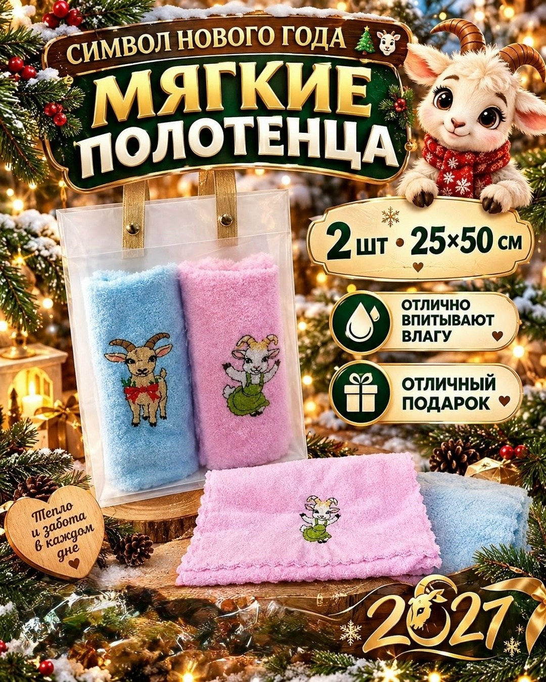 подарочный набор полотенец на новый год 2025,новогодние полотенца символ 2026 год набор подарочный aurolux,полотенца кухонные в подарок новый год 2026 fibralux,подарочный набор полотенец на новый год