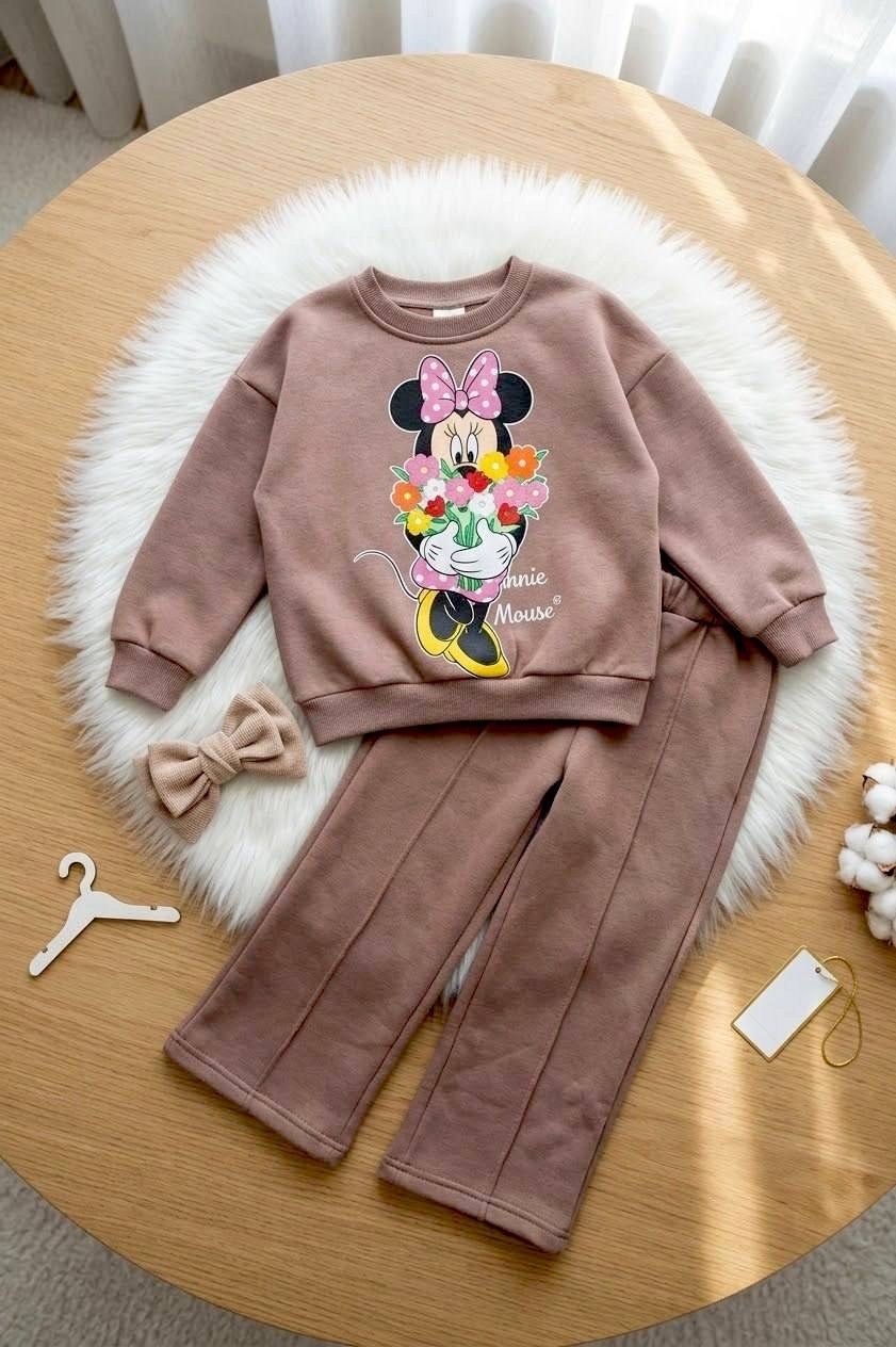 костюм тёплый детский с принтом минни маус mickey collection,флисовые костюмы,костюм для девочек,спортивные костюмы для девочек,костюм для девочки на флисе
