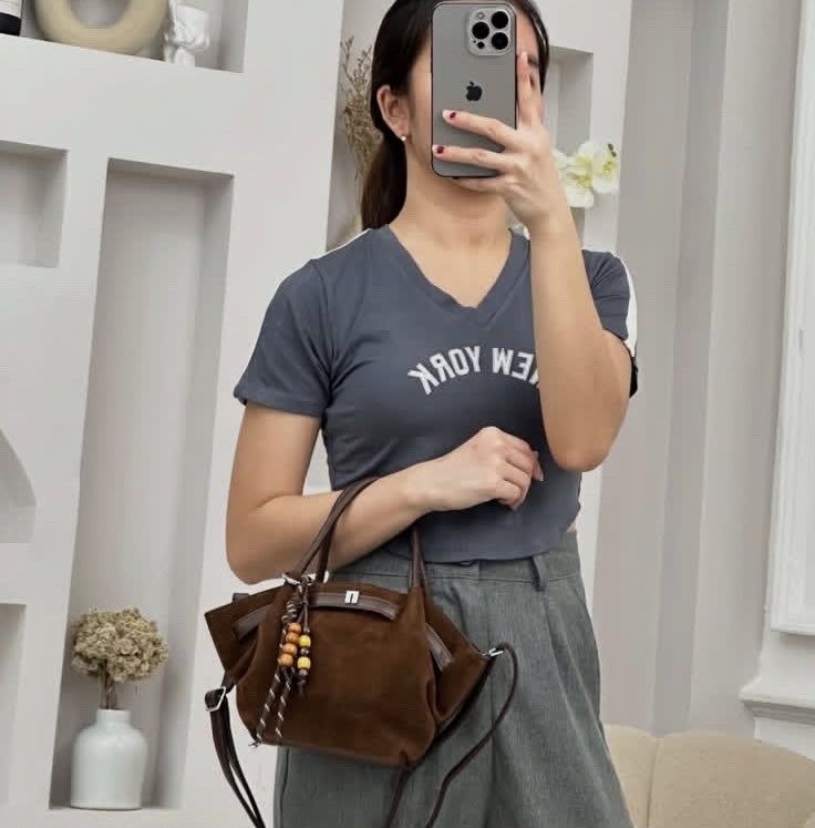 сумка,замшевая сумка,сумки женская,сумка loewe 33-15 см натуральная замша,модная сумка