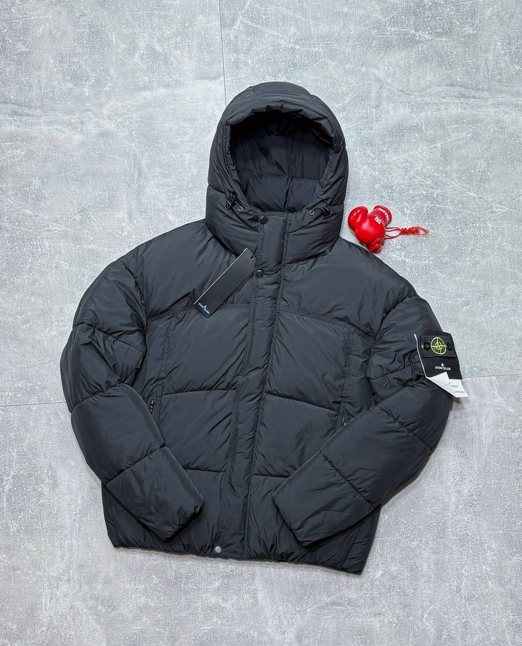 пуховик stone island,мужская куртка пуховик stone island,куртка стон айленд пуховик,пуховик stone island crinkle reps темно серый m,куртка пуховик stone island nylon metal
