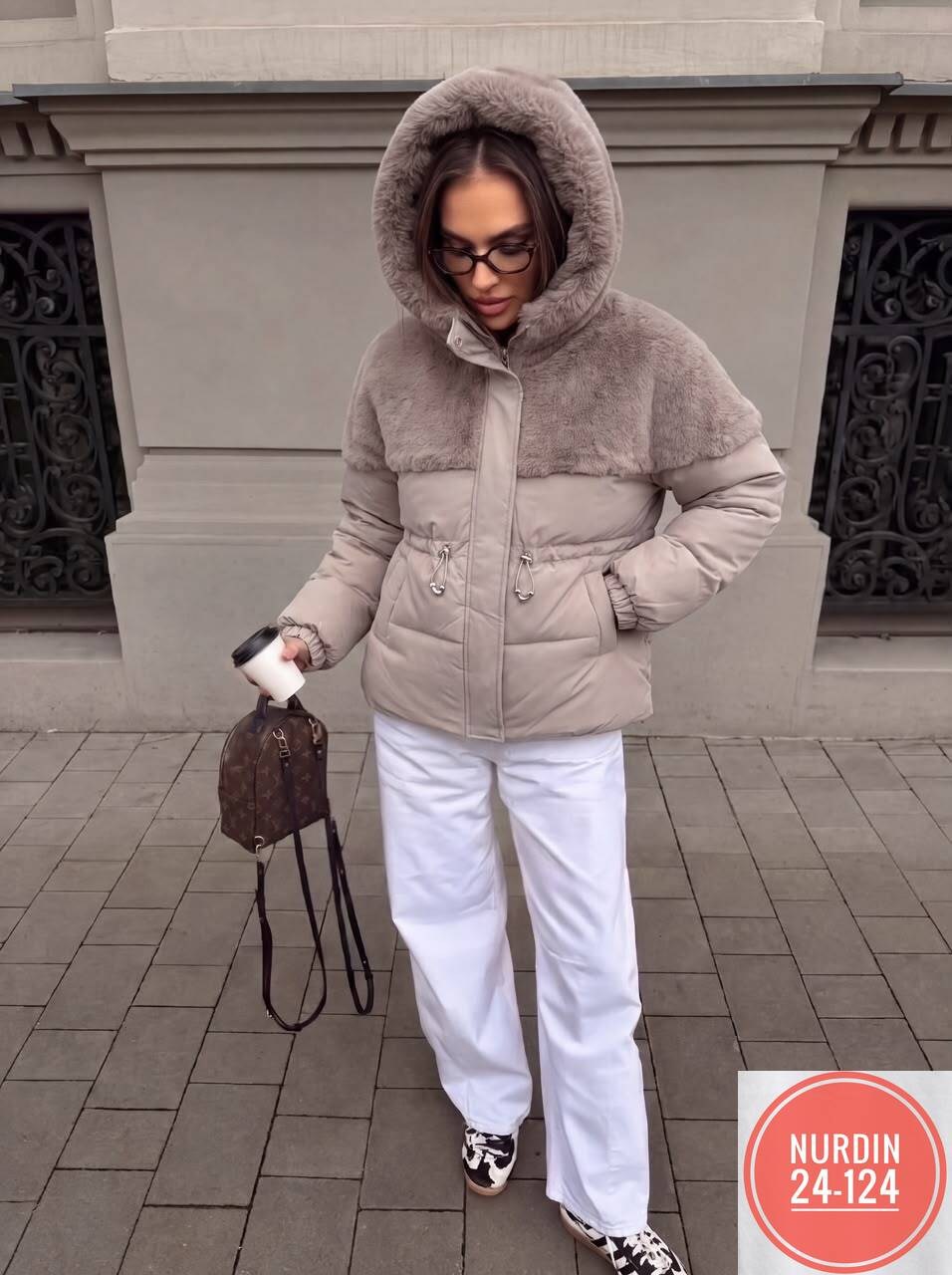 пуховик женский,пуховик,бежевый пуховик,пуховик женский с мехом,зимние куртки на синтепоне женские