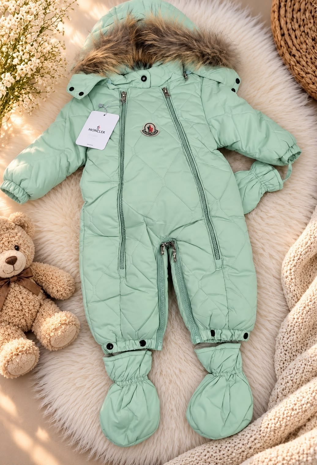 комбинезон детский malek-baby 163шм/2 мята 62,зимний комбинезон для новорожденных,комбинезон трансформер,зимний комбинезон,пиколино комбинезон зимний детский