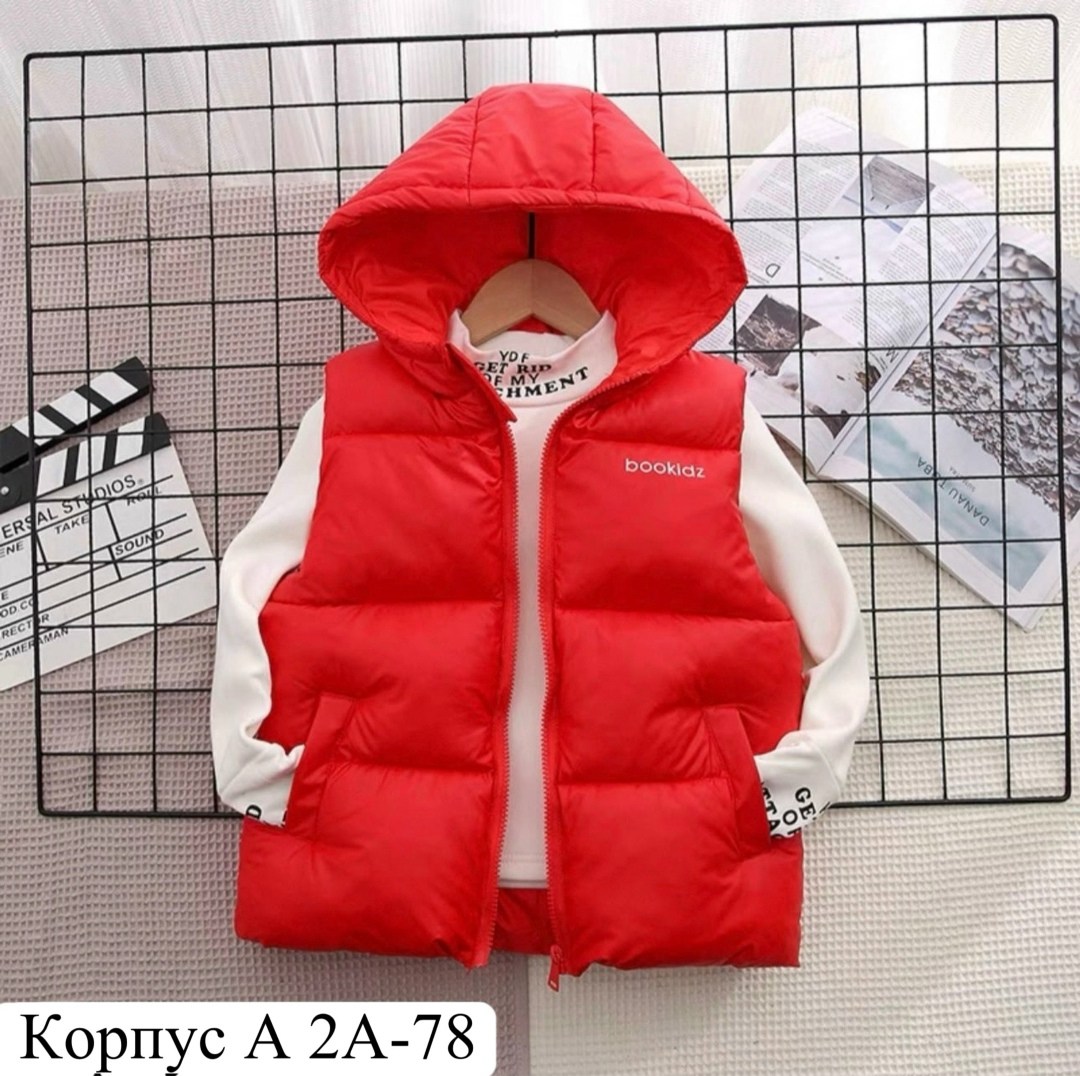 жилетка детская,жилет детский,жилет с капюшоном,жилетка теплая,жилет красный детский tom&tep
