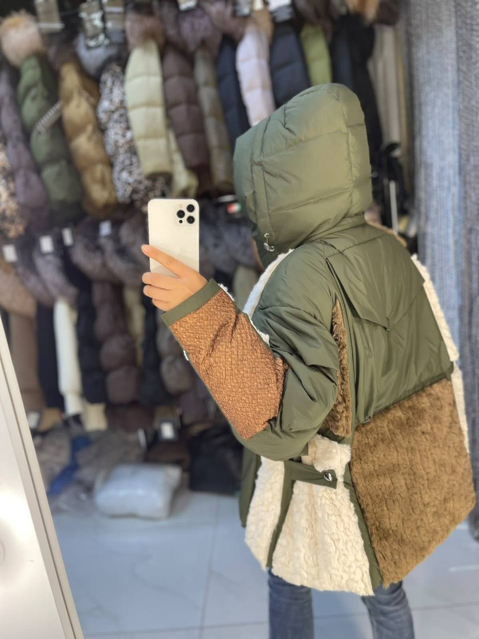 куртка демисезонная с меховыми вставками oksana utova brand,демисезонная куртка,пуховик женский,куртка женская,теплая куртка