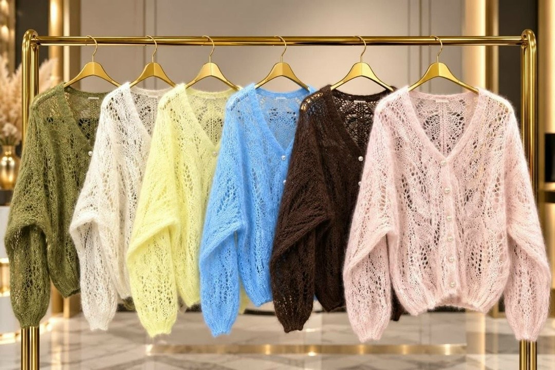 ажурный кардиган jean cardigan вязаный спицами сверху (johanna gehrisch),вязаный кардиган,ажурный кардиган,кардиган из мохера "cardigan no. 6" хитоми шида,джемпер кардиган