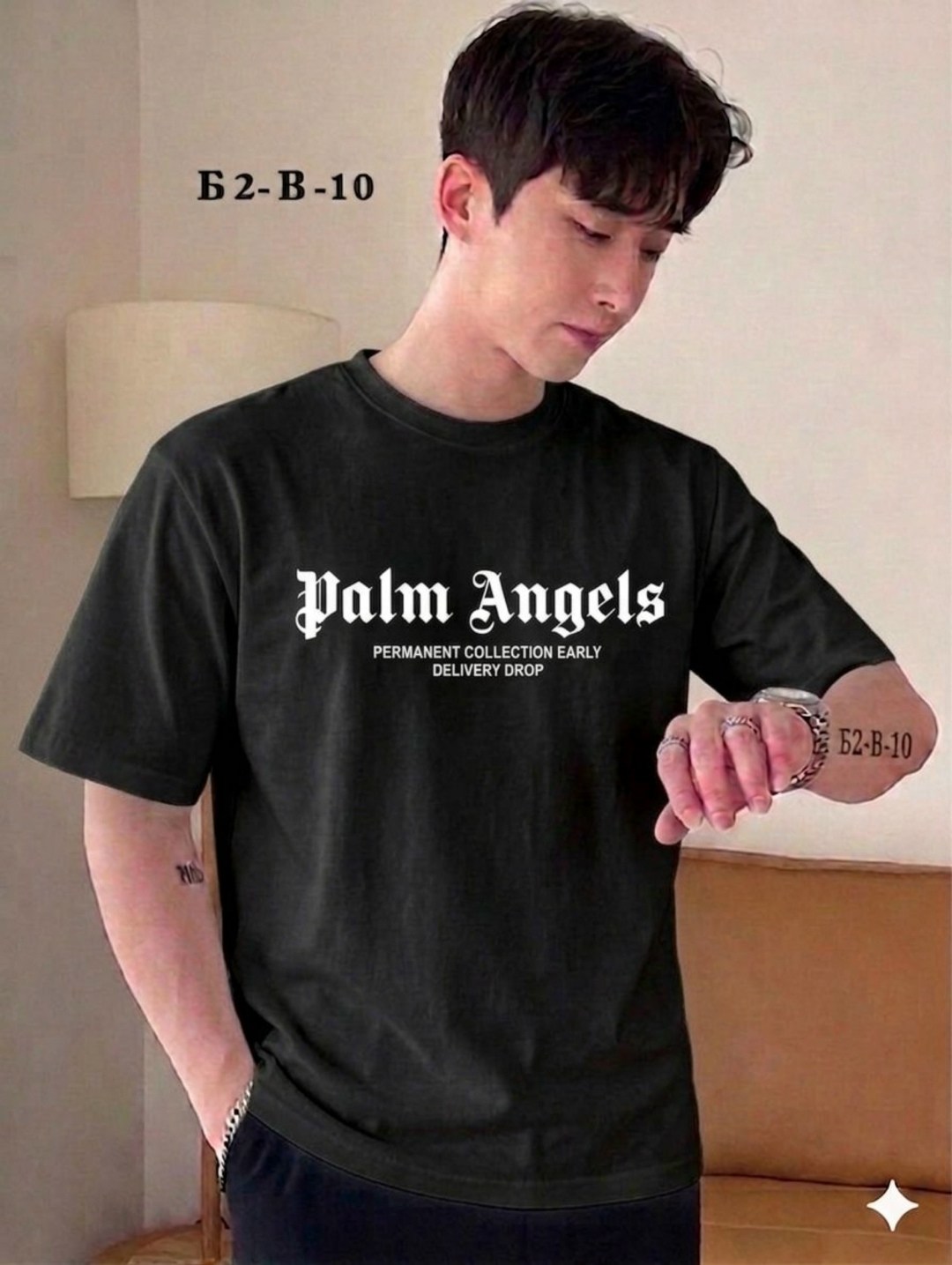 мужские футболки palm angels,футболки palm angels,мужской футболки,оверсайз футболка palm angels,футболка palm angels с воротником