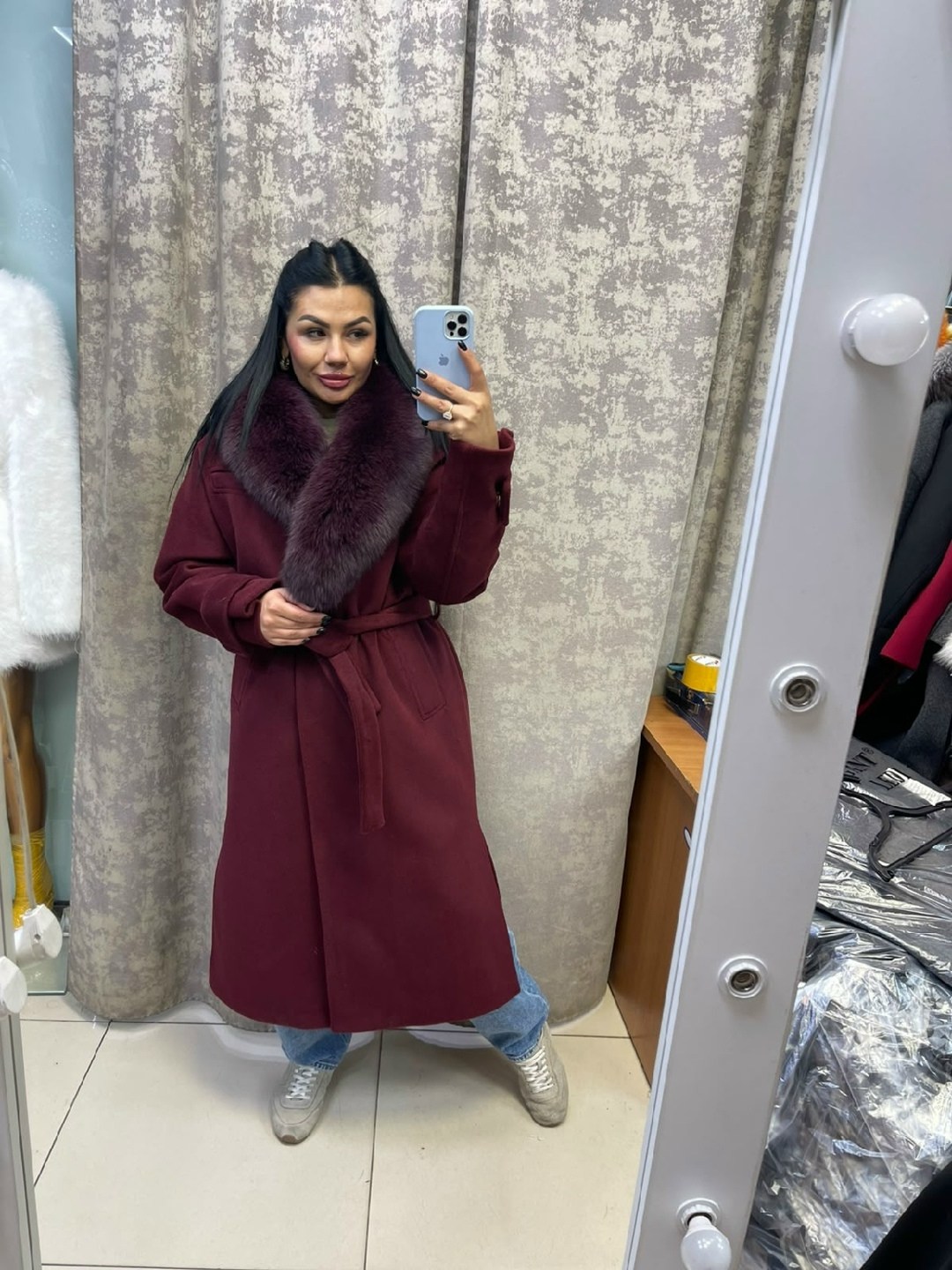 зимнее пальто,бордовое пальто с мехом,зимнее пальто женское,пальто с мехом,пальто женское