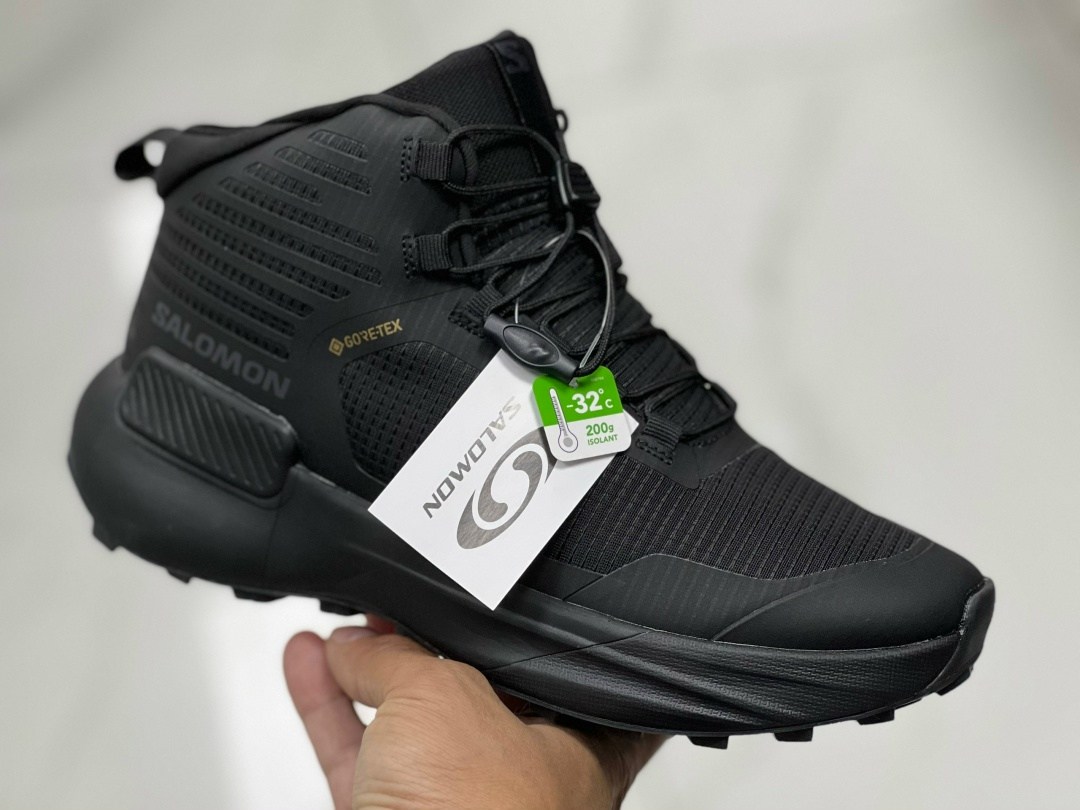 salomon elixir mid gtx черные текстиль мужские,кроссовки зимние salomon,ботинки salomon elixir mid gtx,кроссовки,кроссовки зимние salomon gore tex термо