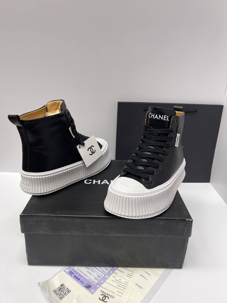 кеды chanel,кеды chanel зимние чёрные с белым,кеды шанель,,женская