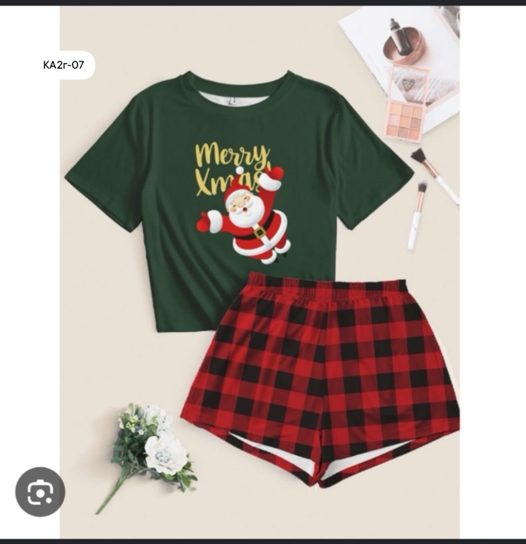 пижама новогодняя с шортами adelelove,пижама новогодняя домашняя одежда saimeiqi,пижама,пижама новогодняя,новогодняя пижама женская