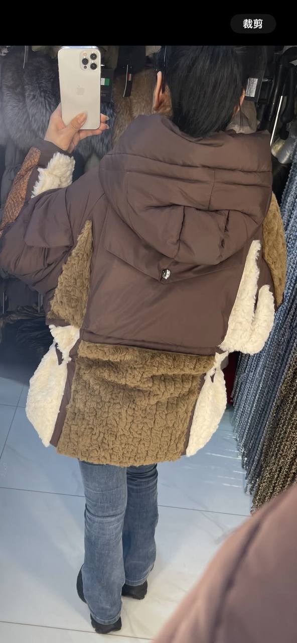 куртка демисезонная с меховыми вставками oksana utova brand,демисезонная куртка,пуховик женский,куртка женская,теплая куртка
