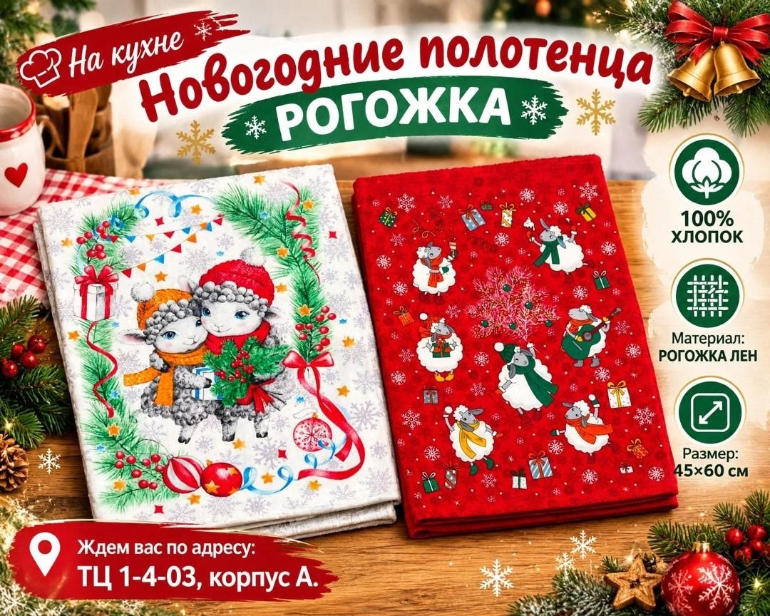 кухонное полотенце новогоднее,полотенца новогодние кухонные набор,новогодние полотенца,полотенце кухонное из рогожки "серебряный звон",новогодние полотенца для кухни