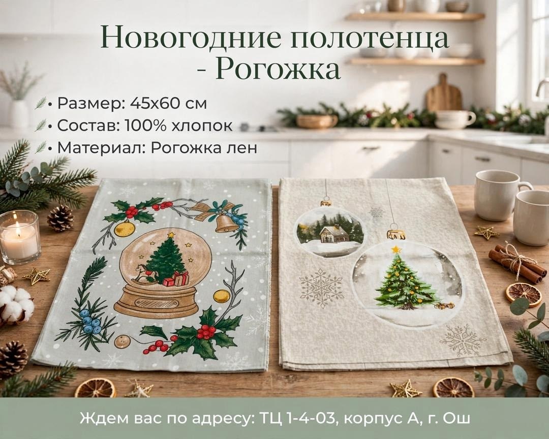 кухонное полотенце новогоднее,полотенца новогодние кухонные набор,новогодние полотенца,полотенце кухонное из рогожки "серебряный звон",новогодние полотенца для кухни