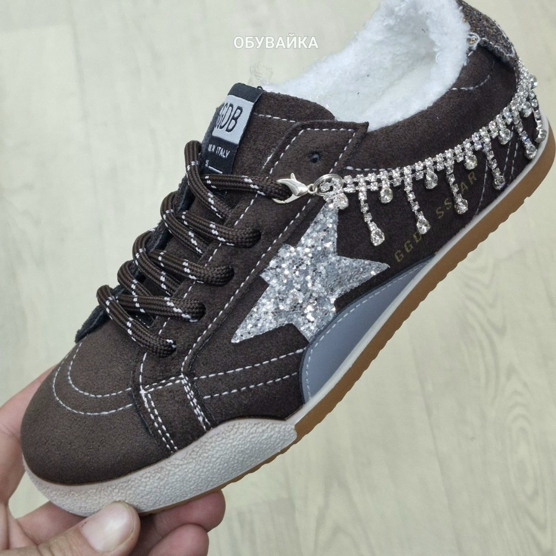 кеды зимние с натуральным мехом golden goose premium shoes,, женская,кеды golden goose,кроссовки замша