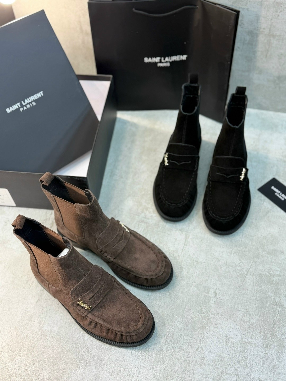 ,замшевые ботинки,ботинки saint laurent,женская ,ботинки модные