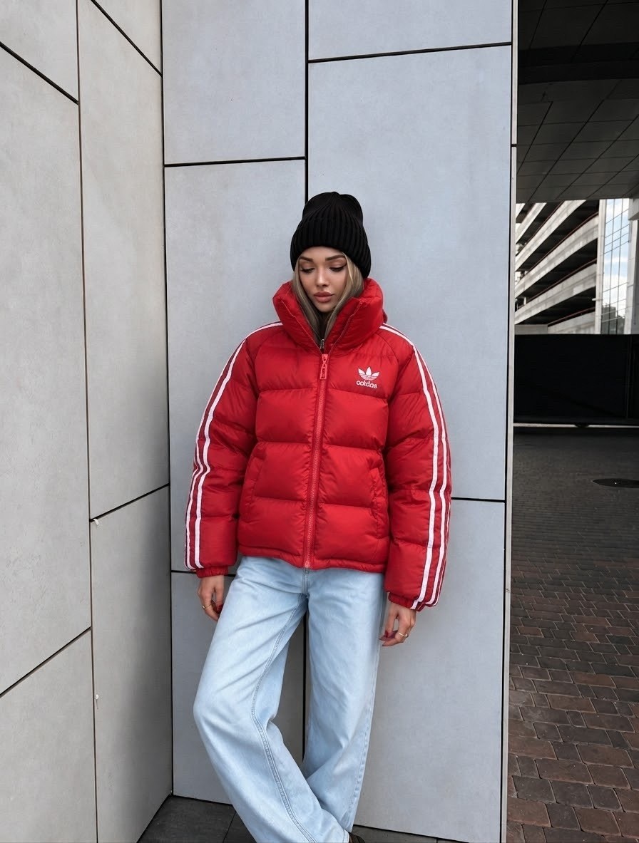 адидас ориджиналс куртка укороченная,красная дутая куртка adidas originals ski chic,зимняя куртка adidas originals,красная куртка adidas женская,куртка adidas originals