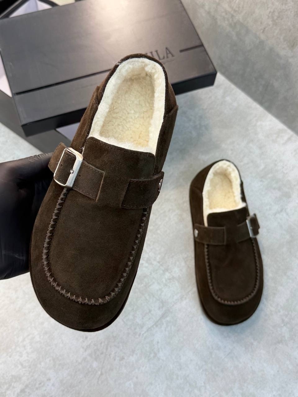 , женская,сабо birkenstock, повседневные,женские зимние лоферы