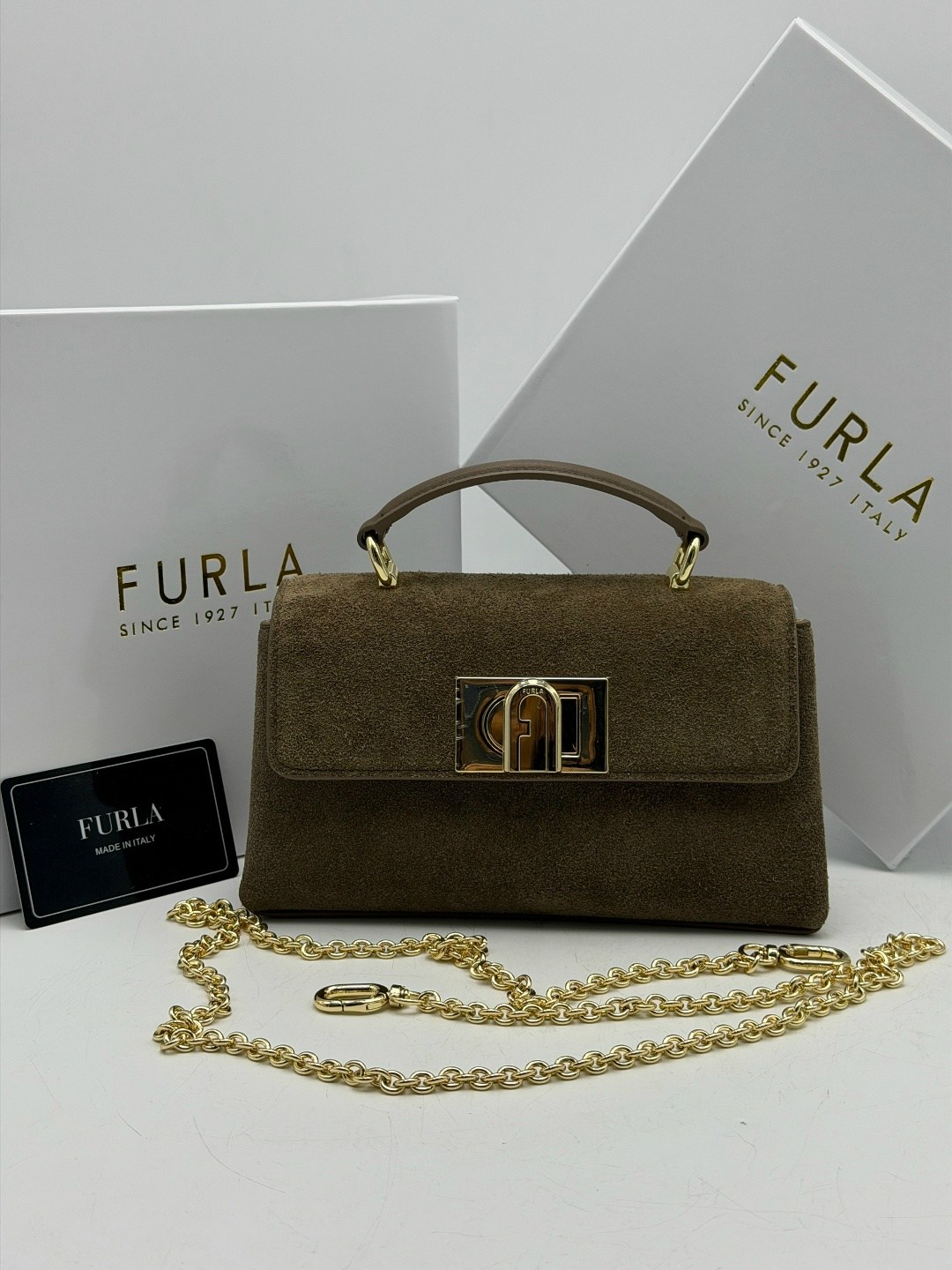 сумка женская furla,сумка furla,сумка furla замшевая,сумка furla оригинал,furla мини-сумка 1927 зеленый