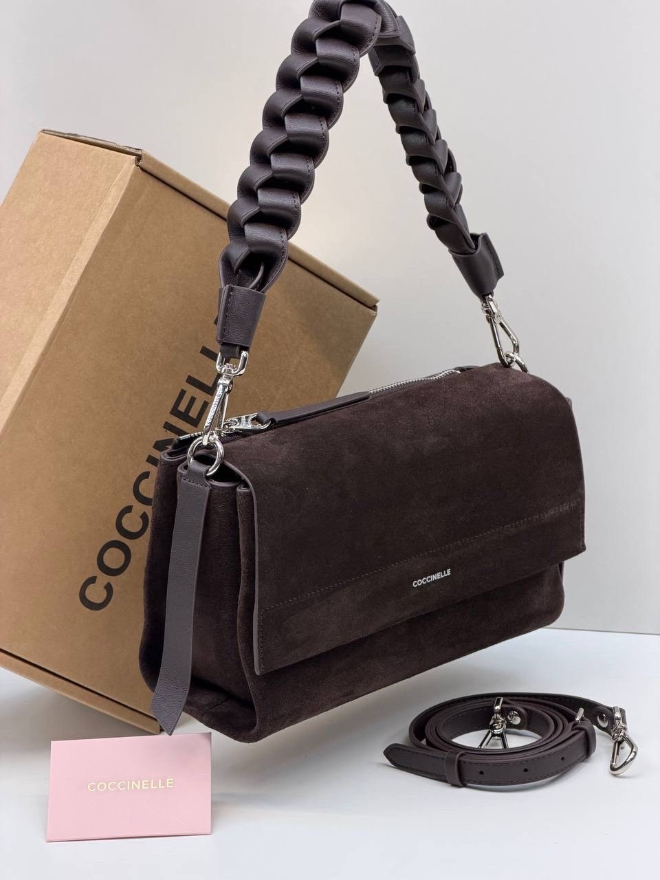 замшевая сумка хобо boheme suede bimaterial coccinelle,замшевая сумка,сумка coccinelle,сумка boheme из натуральной замши coccinelle,сумки женская