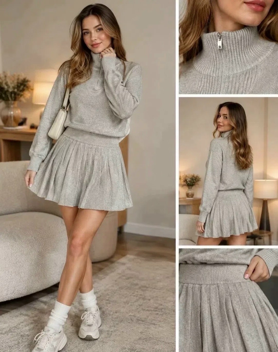 вязаный костюм с юбкой,костюм с юбкой плиссе вязаный yay clothes,костюм из ангоры юбка кофта,кофта с юбкой,трикотажный костюм