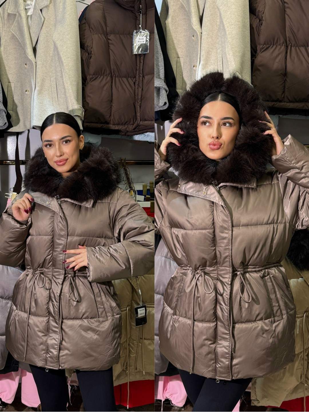 стильные пуховики,пуховик женский,зимняя куртка пуховик,куртки и пуховики женские,пуховик с мехом
