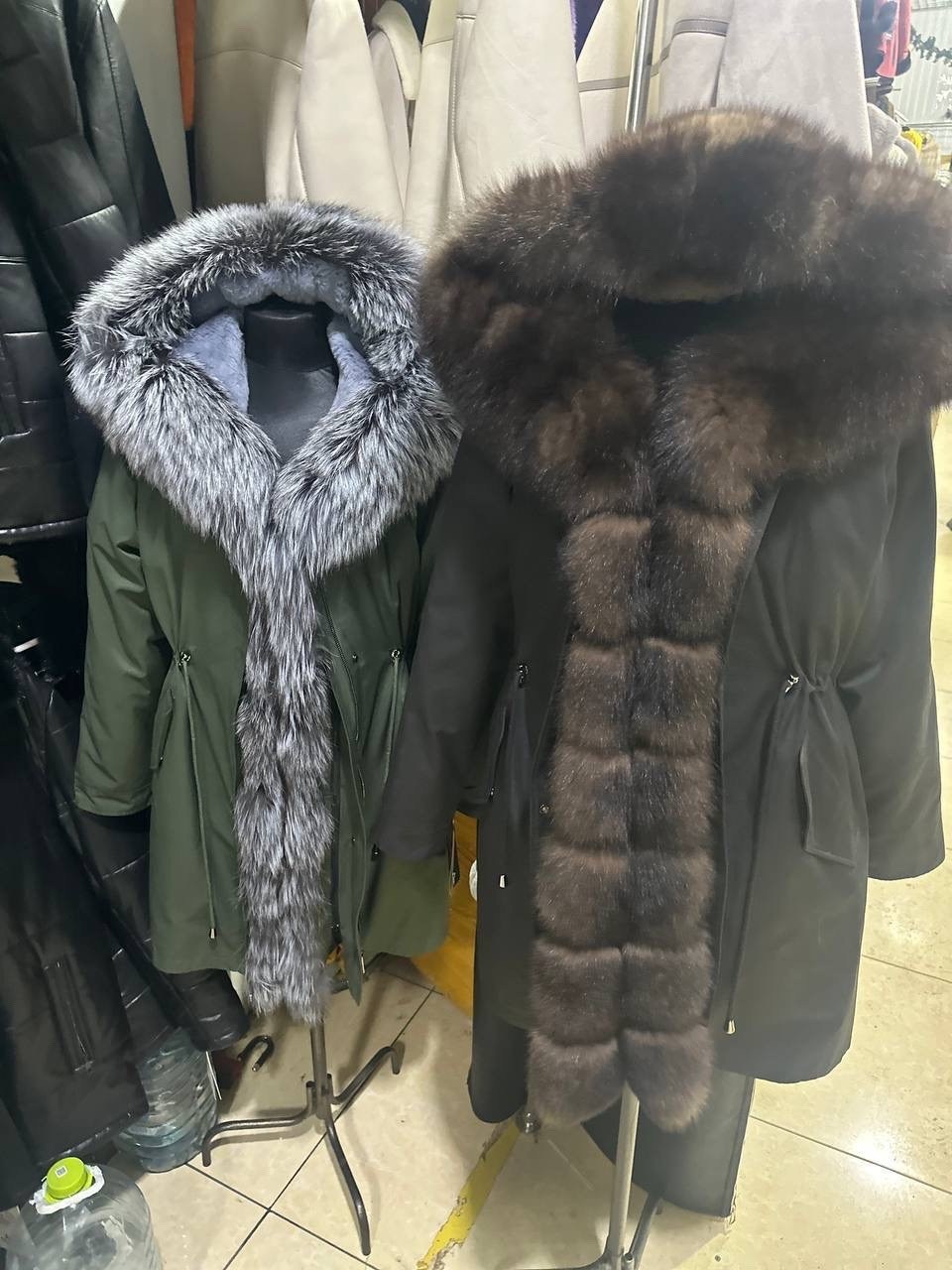 женская парка,парка с натуральным мехом,пуховик женский,парка с мехом лисы,парки с чернобуркой женские