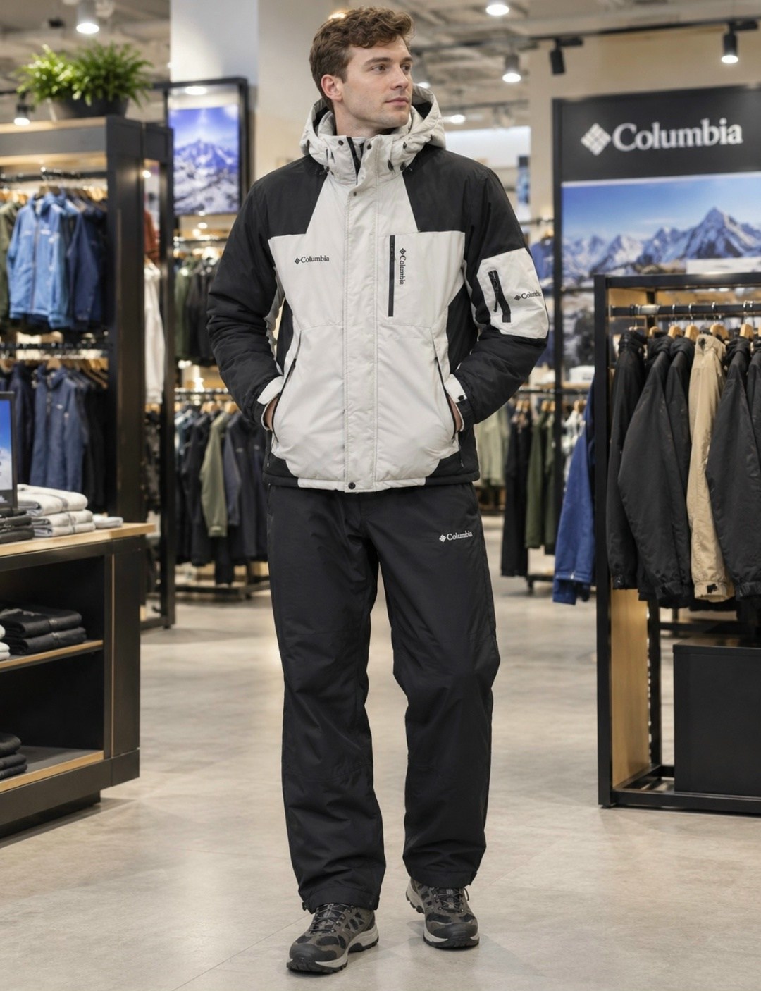 костюм горнолыжный мужской columbia,куртка columbia зимняя с капюшоном,куртка columbia,горнолыжный костюм 'columbia',куртка спортивная короткая с капюшоном зима columbia