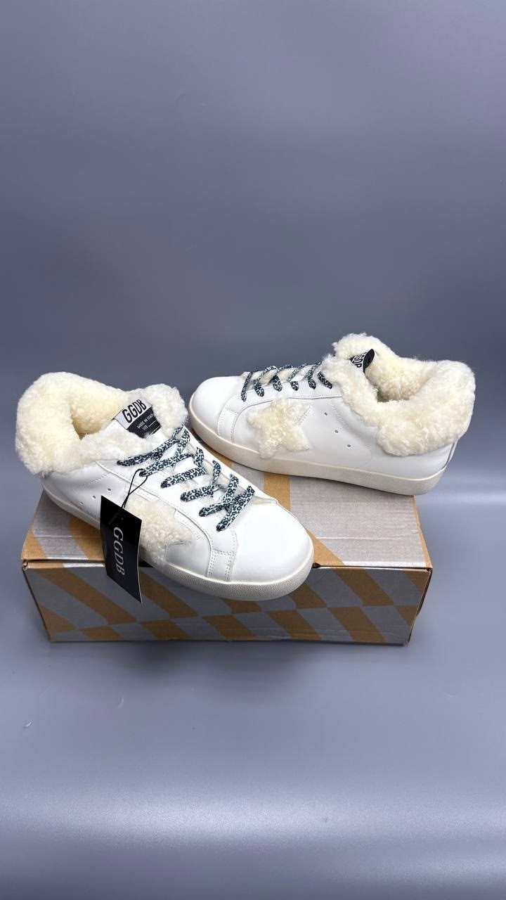 golden goose зимние кеды женские,зимние кеды golden goose superstar белые с мехом,golden goose super-star shearling sneaker,кеды golden goose,