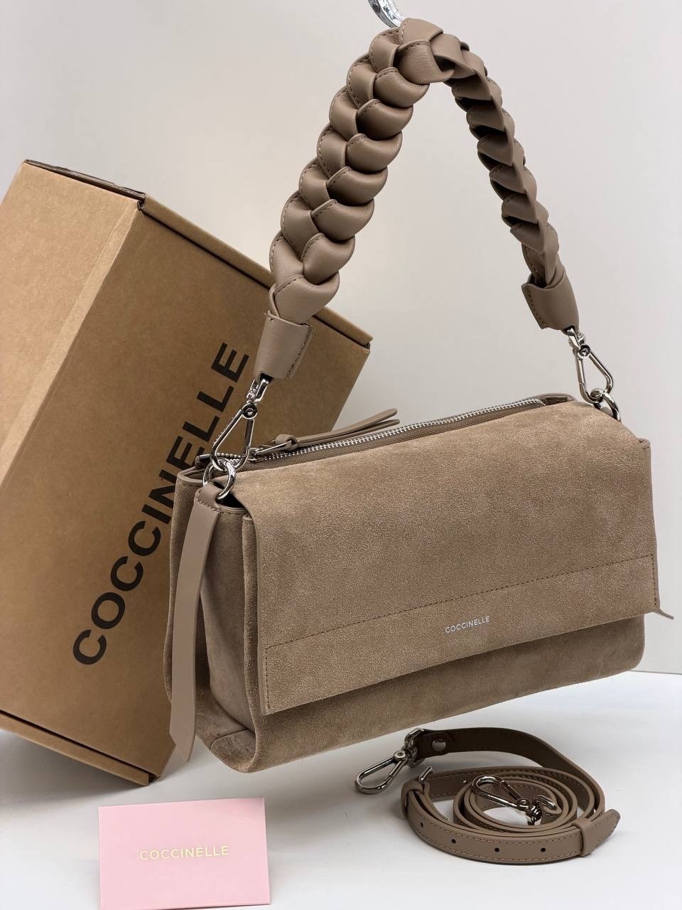 замшевая сумка хобо boheme suede bimaterial coccinelle,замшевая сумка,сумка coccinelle,сумка boheme из натуральной замши coccinelle,сумки женская