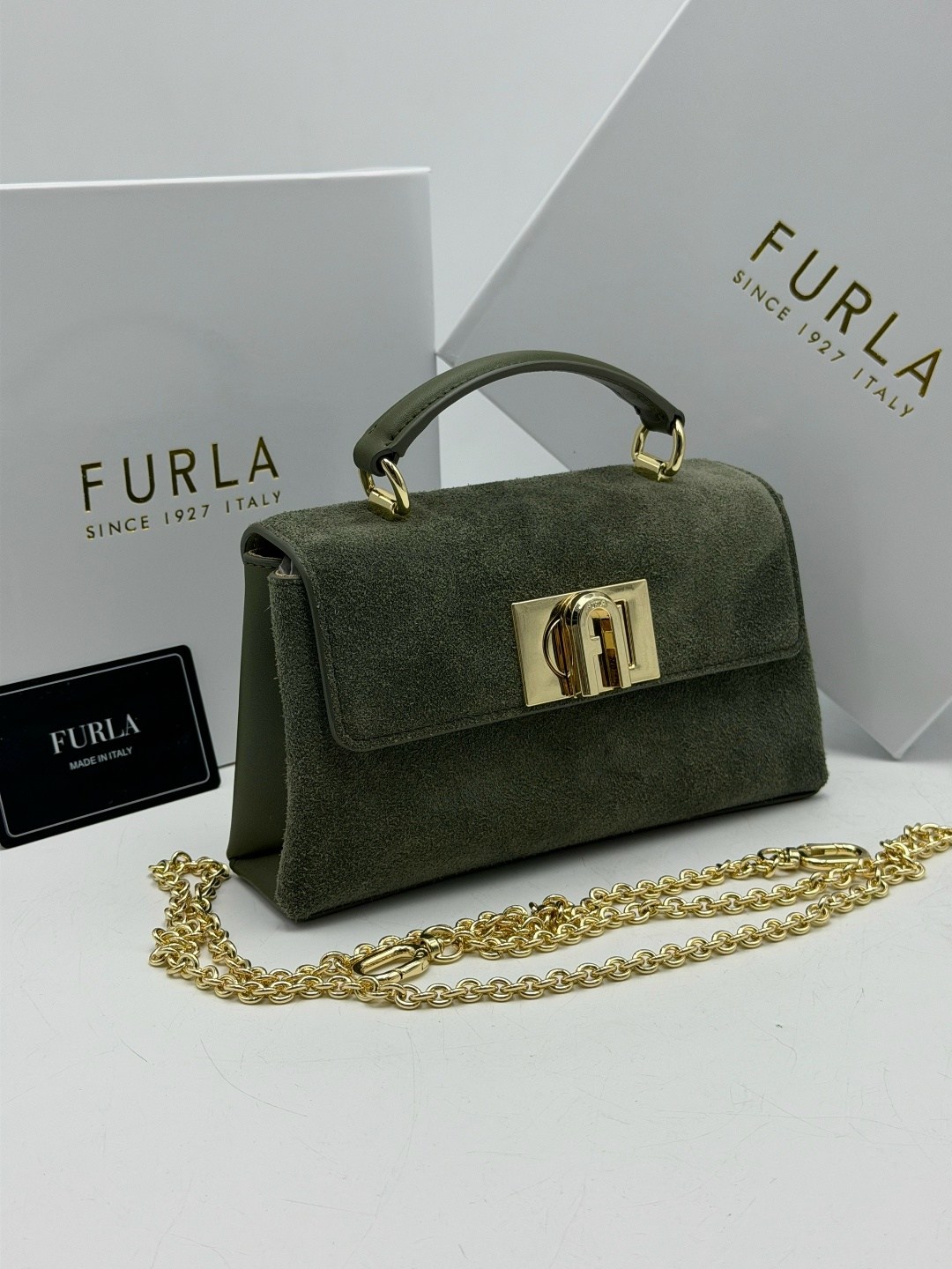 сумка женская furla,сумка furla,сумка furla замшевая,сумка furla оригинал,furla мини-сумка 1927 зеленый