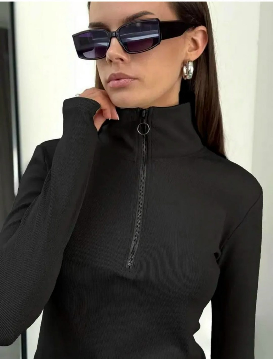 женская кофта,кофта лапша,топ коричневый с рукавами длинными на молнии farza,
