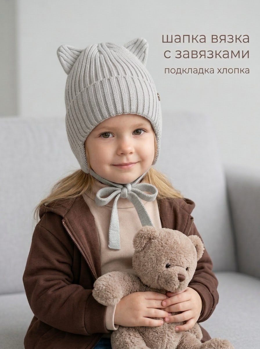 шапка с завязками,шапка для детей,шапка с ушками,вязаная шапка с ушками,шапка с ушками для девочки