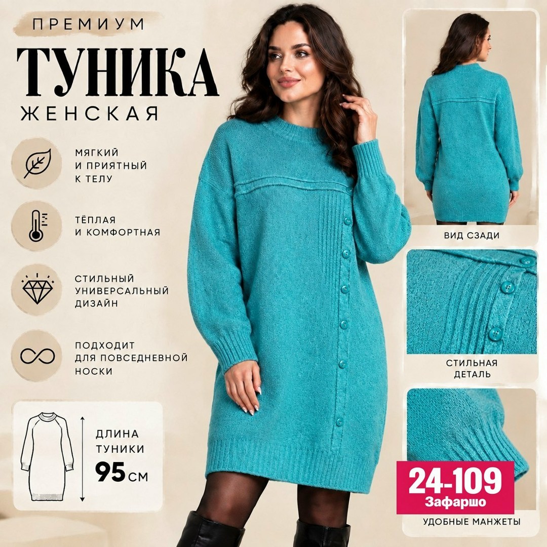 вязаные туники,туника теплая,платье вязаное,туника удлиненная,шерстяная туника