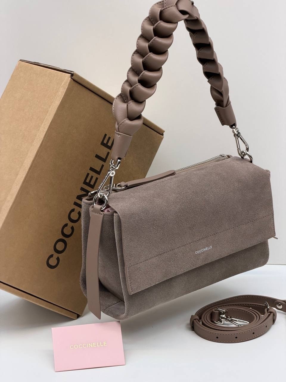 замшевая сумка хобо boheme suede bimaterial coccinelle,замшевая сумка,сумка coccinelle,сумка boheme из натуральной замши coccinelle,сумки женская