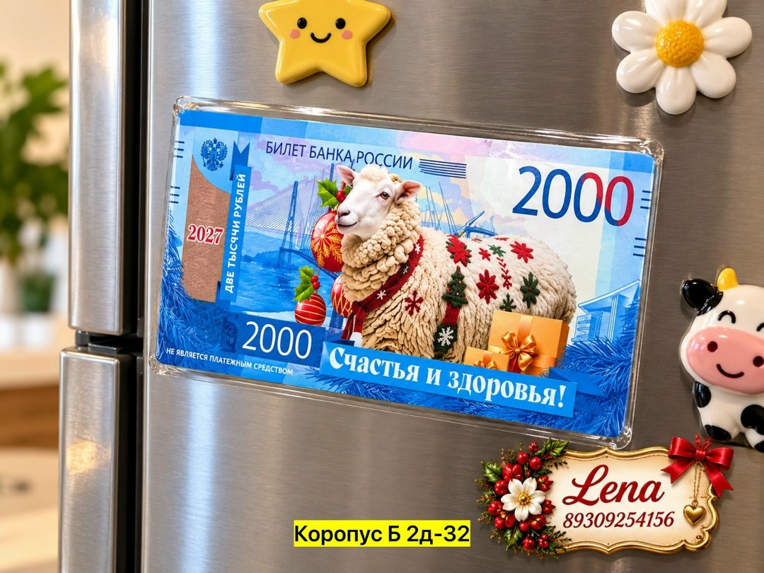 магнит новогодний купюра "символ года 2026. тепла и уюта",магнит новогодний купюра "символ года 2026. успехов и богатства",новогодние магниты,магнит новогодний купюра "символ года 2026. здоровья и бла