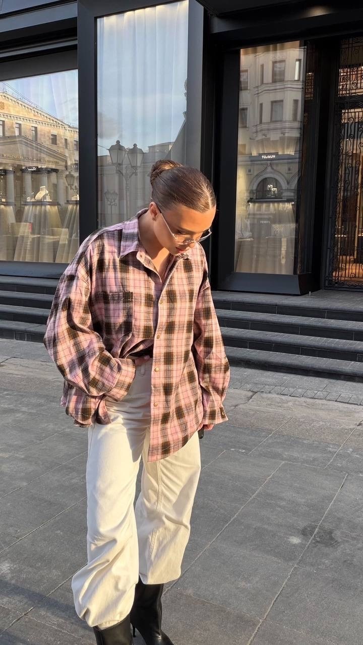 рубашка оверсайз в клетку betrendy wear,рубашка оверсайз в клетку удлиненная,рубашка оверсайз в клетку удлиненная thirteen brand,женская рубашка в клетку,рубашка в клетку женская оверсайз