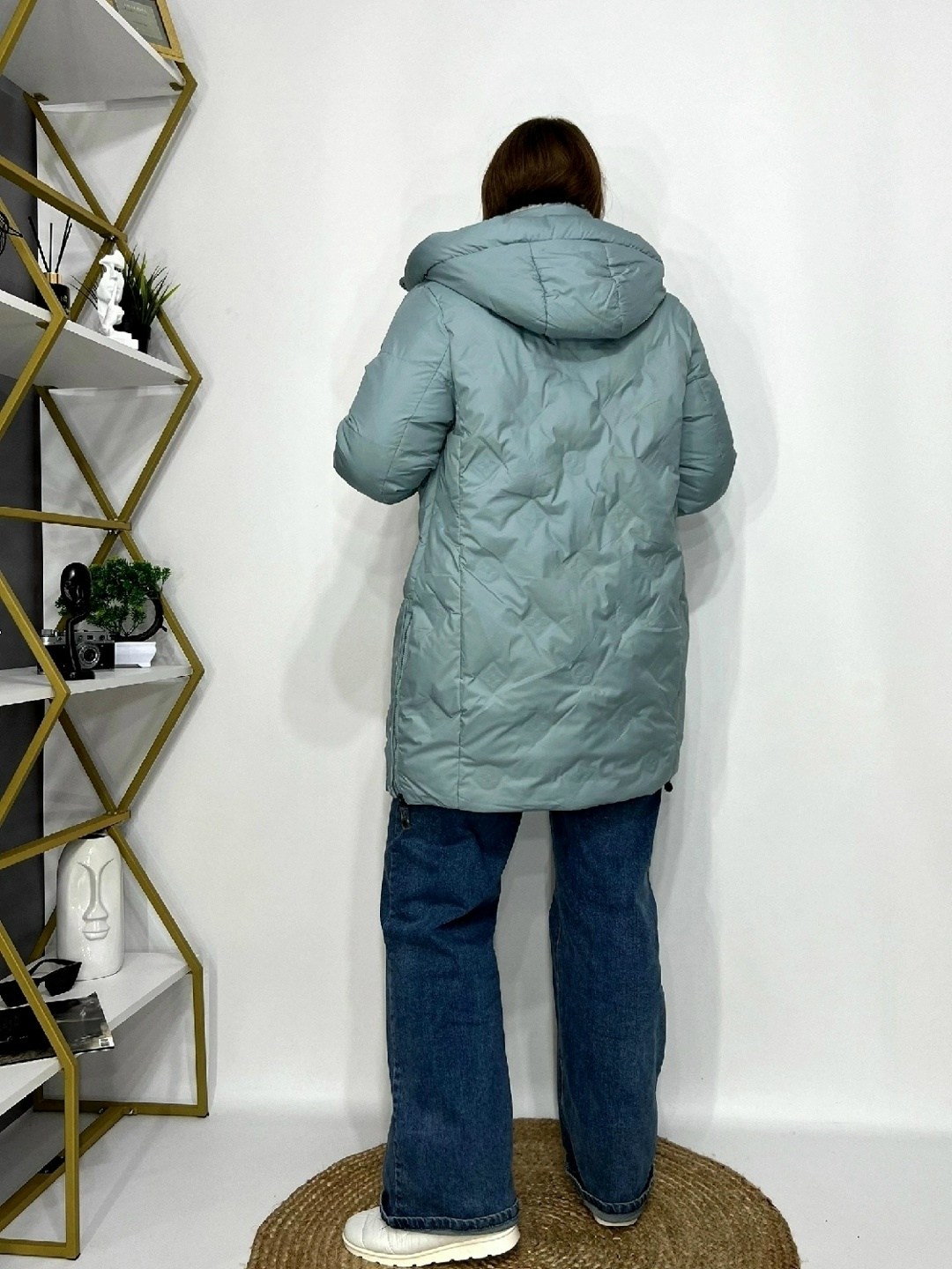 женские куртки зима,женская куртка,куртка оверсайз,пуховик женский nobrand 306 бирюзовый 54 ru,демисезонная куртка