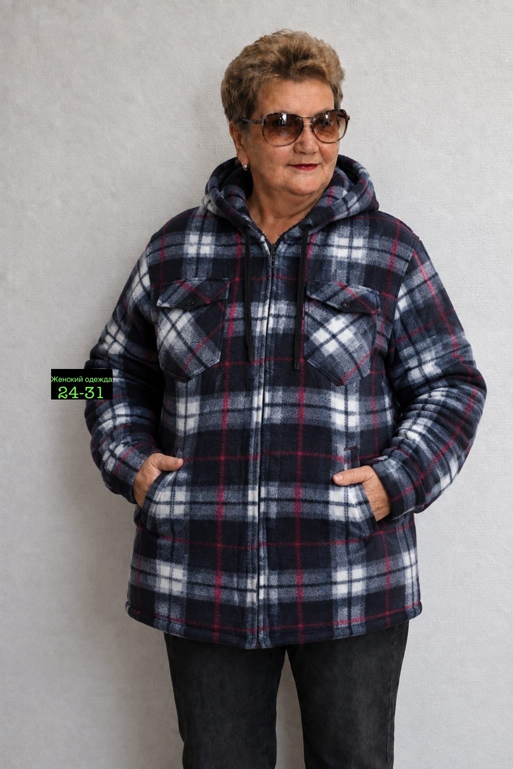 рубашка в клетку женская с капюшоном больших размеров,женская рубашка,рубашка женская в клетку фланелевая с капюшоном,рубашка теплая женская,рубашка женская в клетку теплая