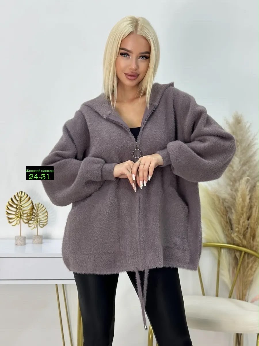 кардиган женский,кардиган,кофта женская с капюшоном,кардиган пушистый,куртка альпака женская