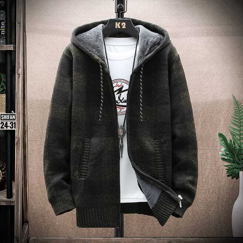 мужской кардиган с капюшоном,клетчатый кардиган мужской,кардиган мужской в клетку,мужской свитер с капюшоном,кардиган с капюшоном теплый