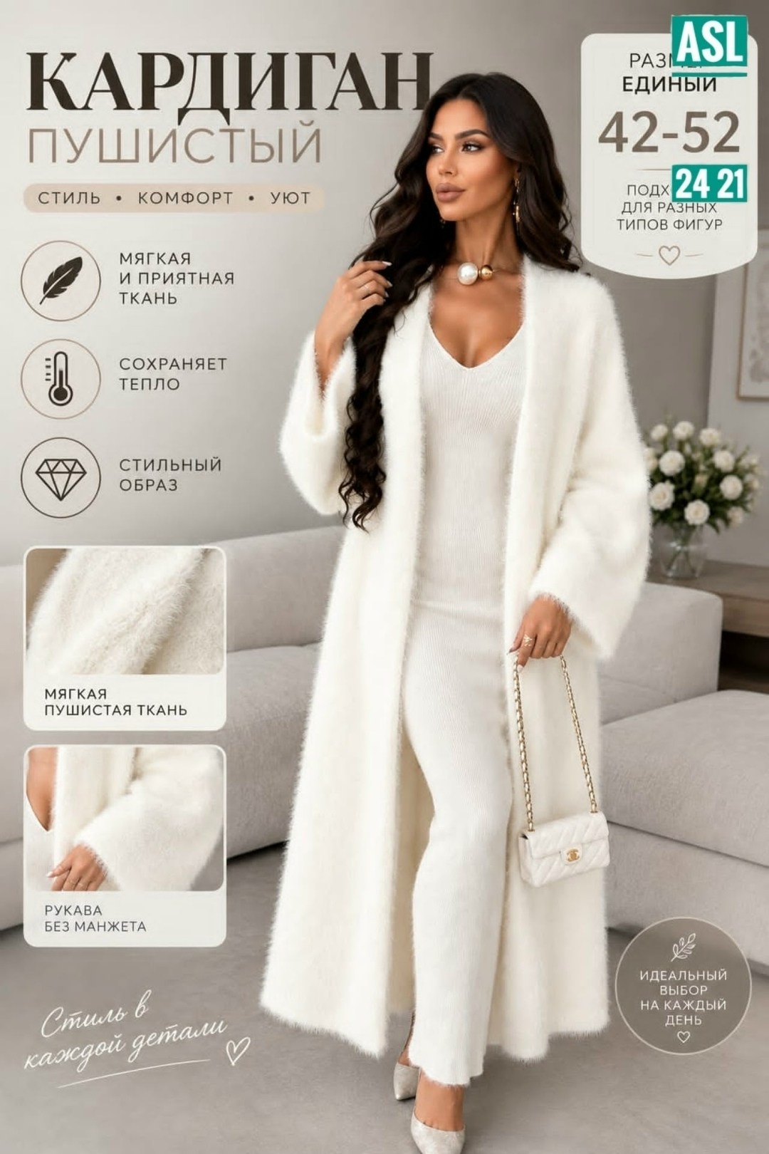 длинный пушистый кардиган 110 см длина 32clothes 245323708,кардиган длинный пушистый белый albina for woman,кардиган длинный пушистый 110 см длина,кардиган длинный пушистый,кардиган длинный пушистый 1