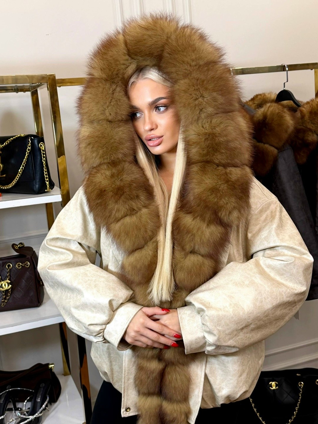 куртка - пуховик с мехом песца city furs,куртка с мехом,пуховики с мехом,куртка женская с мехом,парка с соболем
