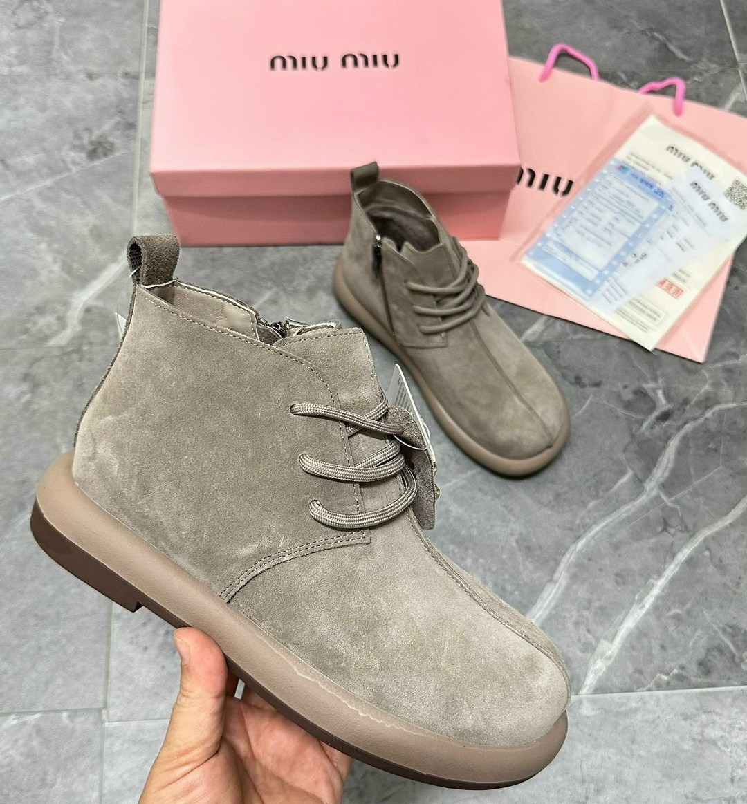 женские ботинки miu miu,, женская,ботинки miu miu шоколадные,miu miu ботинки