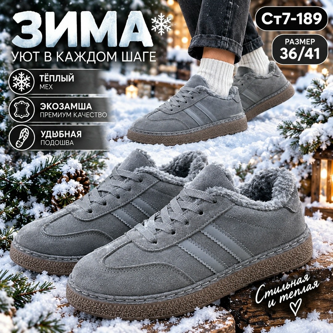 ,теплая ,повседневные кроссовки, зимняя,кроссовки зимнее