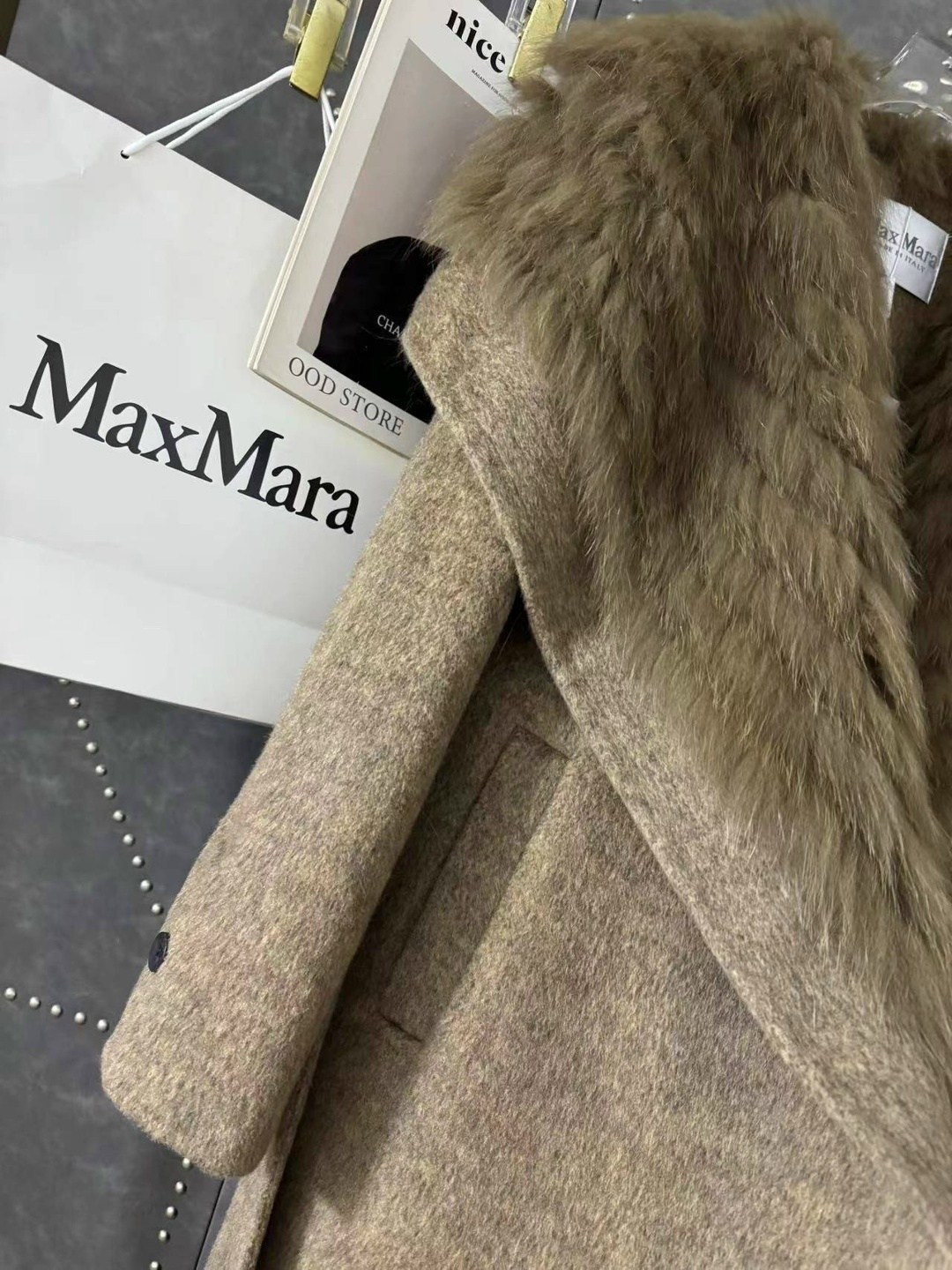 женское длинное кашемировое пальто с воротником из лисьего меха,пальто с мехом,длинное шерстяное пальто с меховым воротником,пальто с соболем,женское шерстяное пальто ayun sue