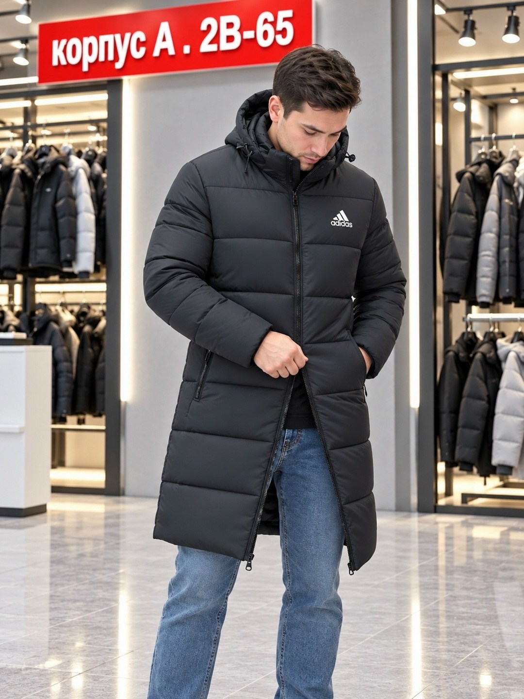 куртка зимняя мужская adidas,мужская зимняя куртка/парка adidas,куртка зимняя удлиненная adidas,зимняя куртка adidas,мужской пуховик adidas